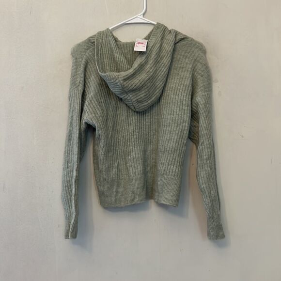 Chloe + Cyrus girls sage green hooded long sleeve sweater Size L New - Picture 7 of 9